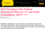 -  Pussy Riot - A Punk Prayer ("Pussy Riot - -")          "" (Sundance Film Festival),     