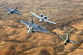    - F-22.   - F-16, A-10  F-4.      